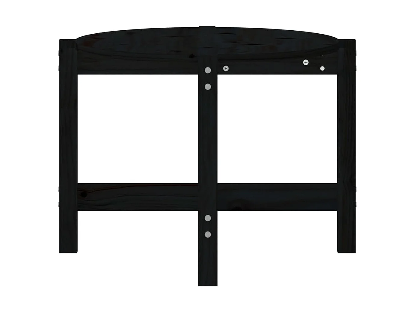 Couchtisch Beistelltisch Schwarz 118x63x45 cm Massivholz Kiefer -MN40999