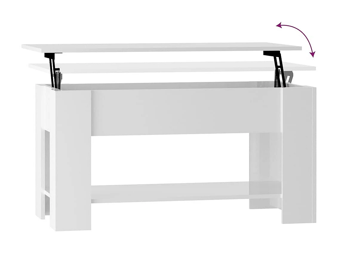 Couchtisch Beistelltisch Hochglanz-Weiß 101x49x52 cm Holzwerkstoff -MN29456