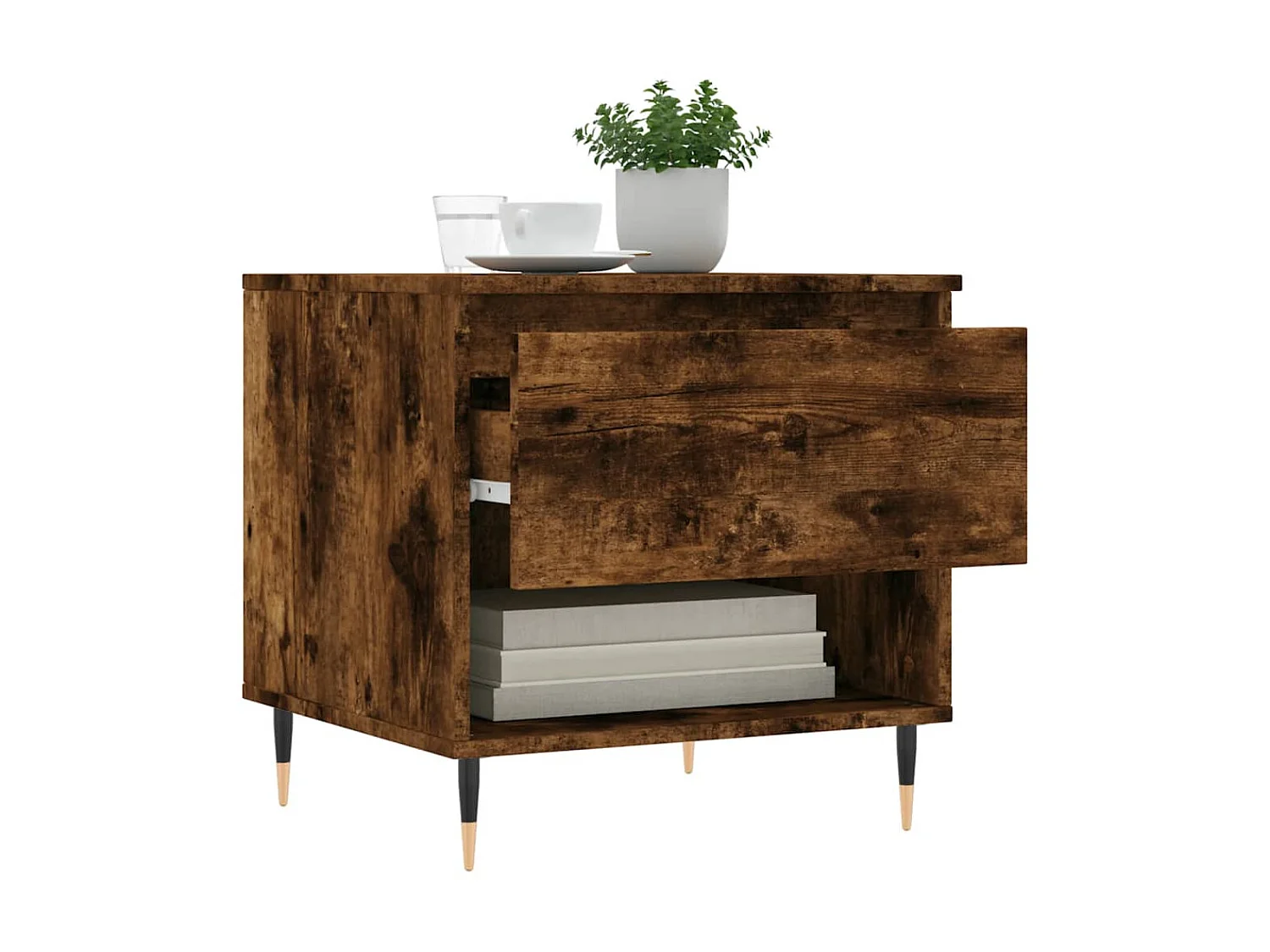 Couchtisch Beistelltisch Räuchereiche 50x46x50 cm Holzwerkstoff -MN96213