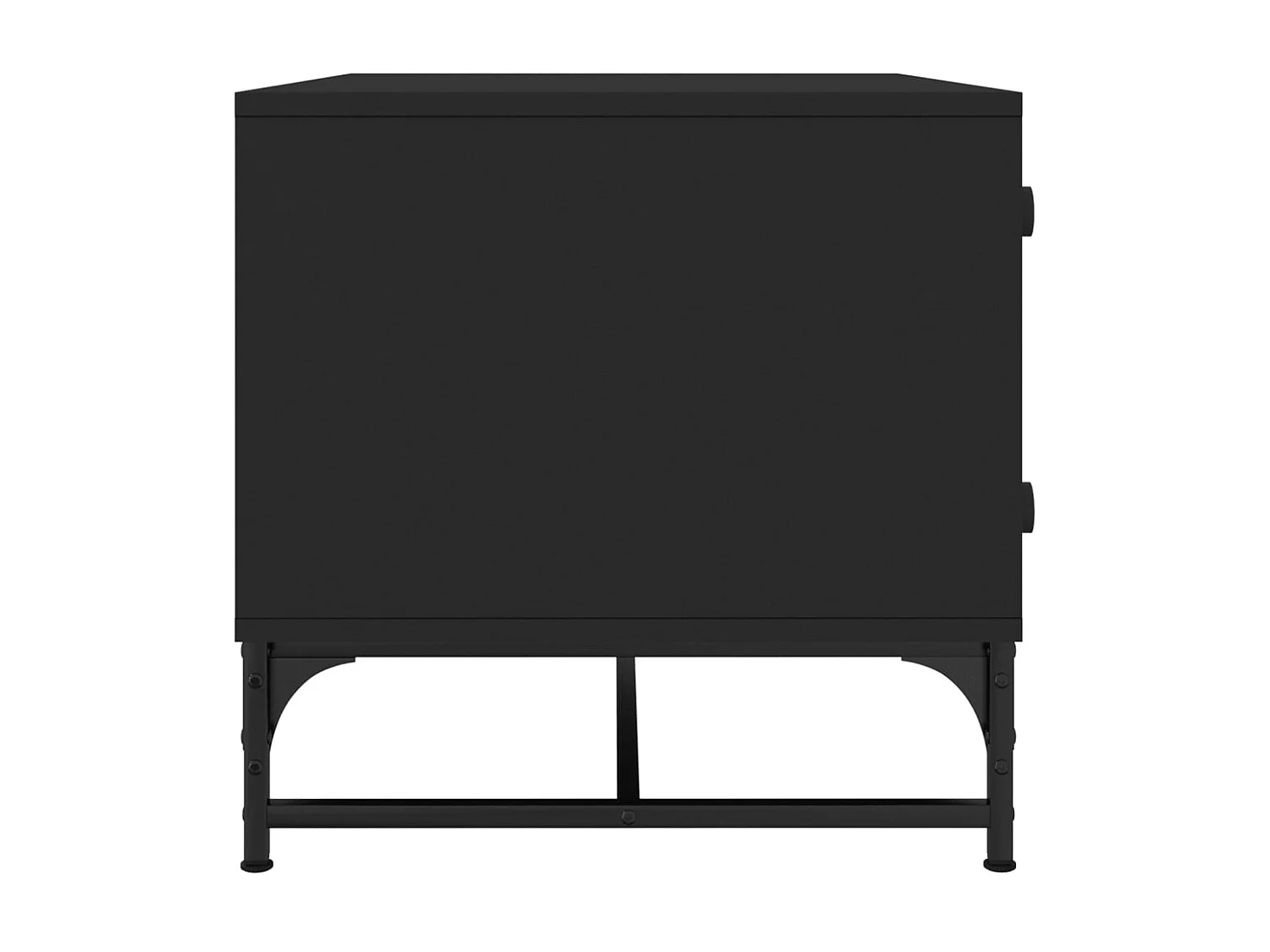 Couchtisch Beistelltisch mit Glastüren Schwarz 68,5x50x50 cm -MN69828