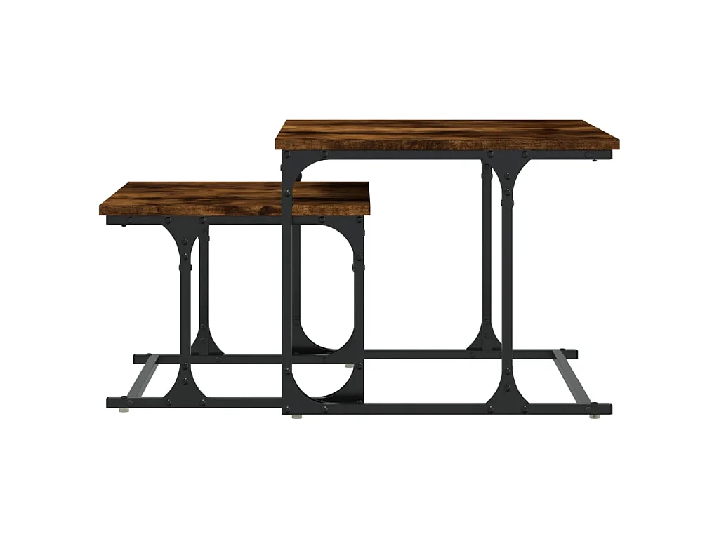 2er-Set Satztische Couchtische Räuchereiche Holzwerkstoff -MN56843