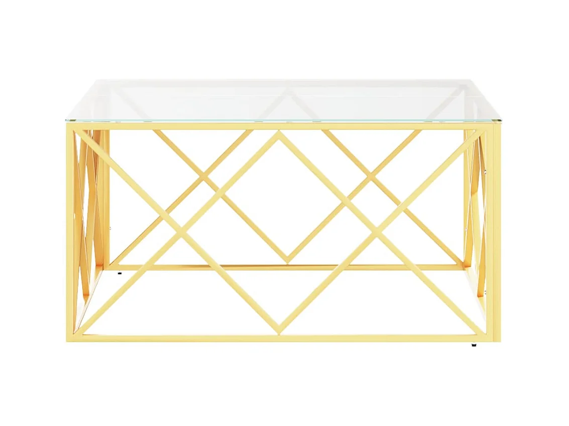 Couchtisch Beistelltisch 80x80x40 cm Edelstahl und Glas -MN46159