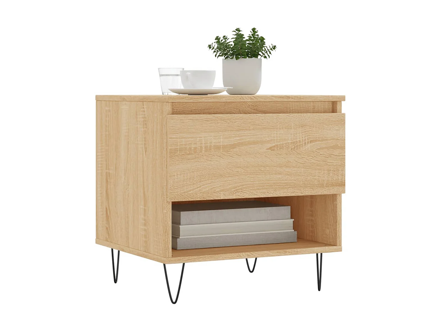 2er-Set Couchtische Beistelltisch Sonoma-Eiche 50x46x50 cm Holzwerkstoff -MN28179