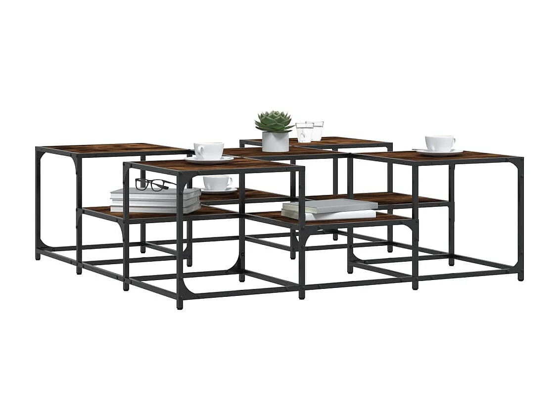 Couchtisch Beistelltisch Räuchereiche 121x121x40 cm Holzwerkstoff -MN24668