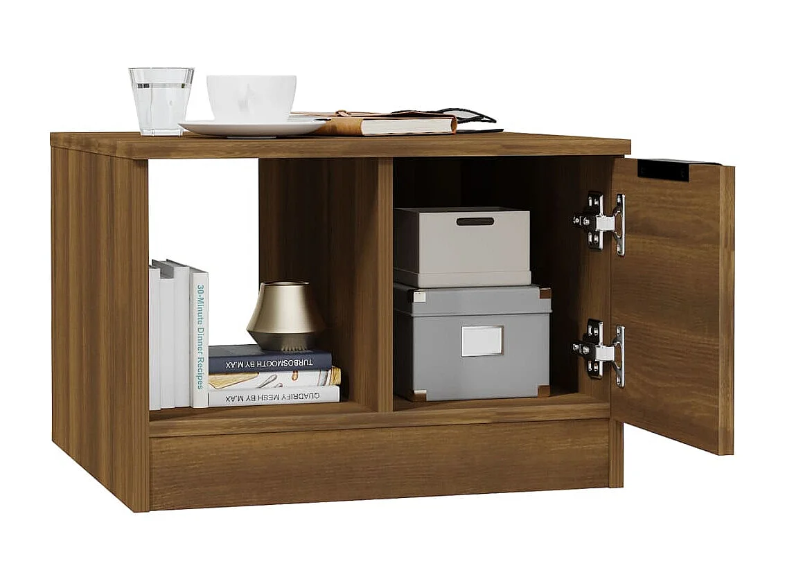 Couchtisch Braun Beistelltisch Eichen-Optik 50x50x36 cm Holzwerkstoff -MN26328