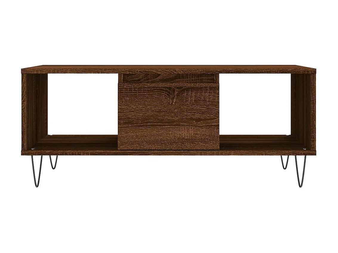 Couchtisch Braun Beistelltisch Eichen-Optik 90x50x36,5 cm Holzwerkstoff -MN55707