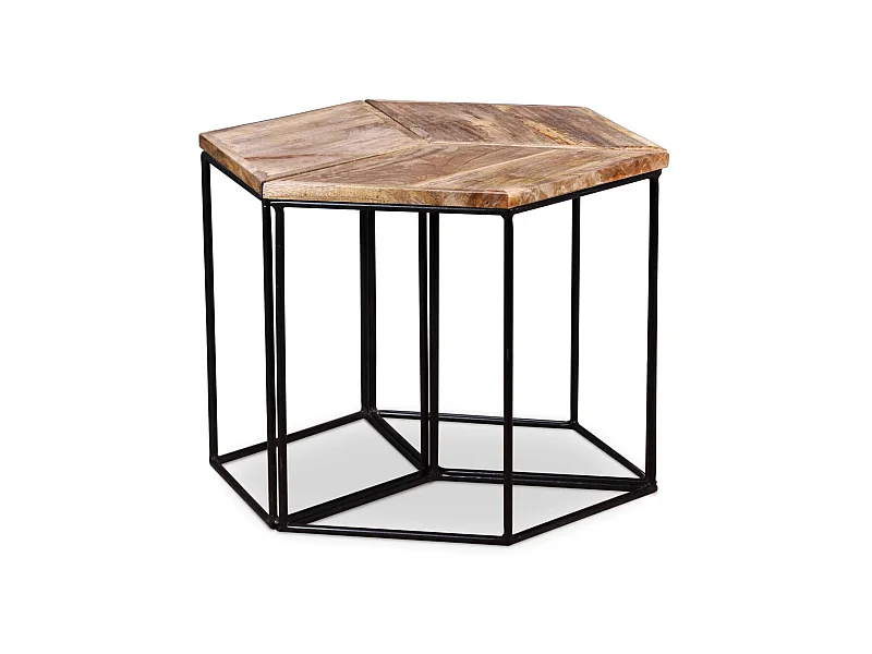 Couchtisch Beistelltisch Massivholz Mango 56x48x40 cm -MN66444