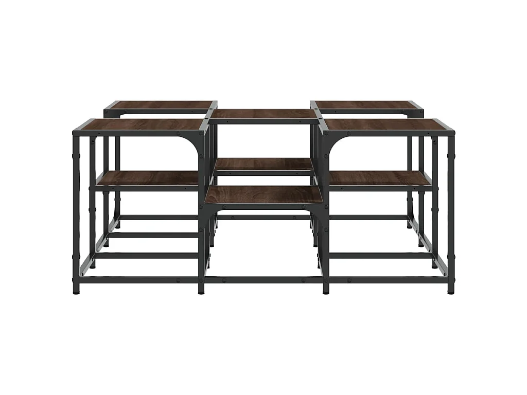 Couchtisch Braun Beistelltisch Eichen-Optik 91x91x40 cm Holzwerkstoff -MN21399