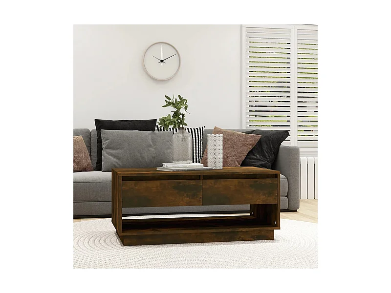 Couchtisch Beistelltisch Räuchereiche 102,5x55x44 cm Holzwerkstoff -MN81108