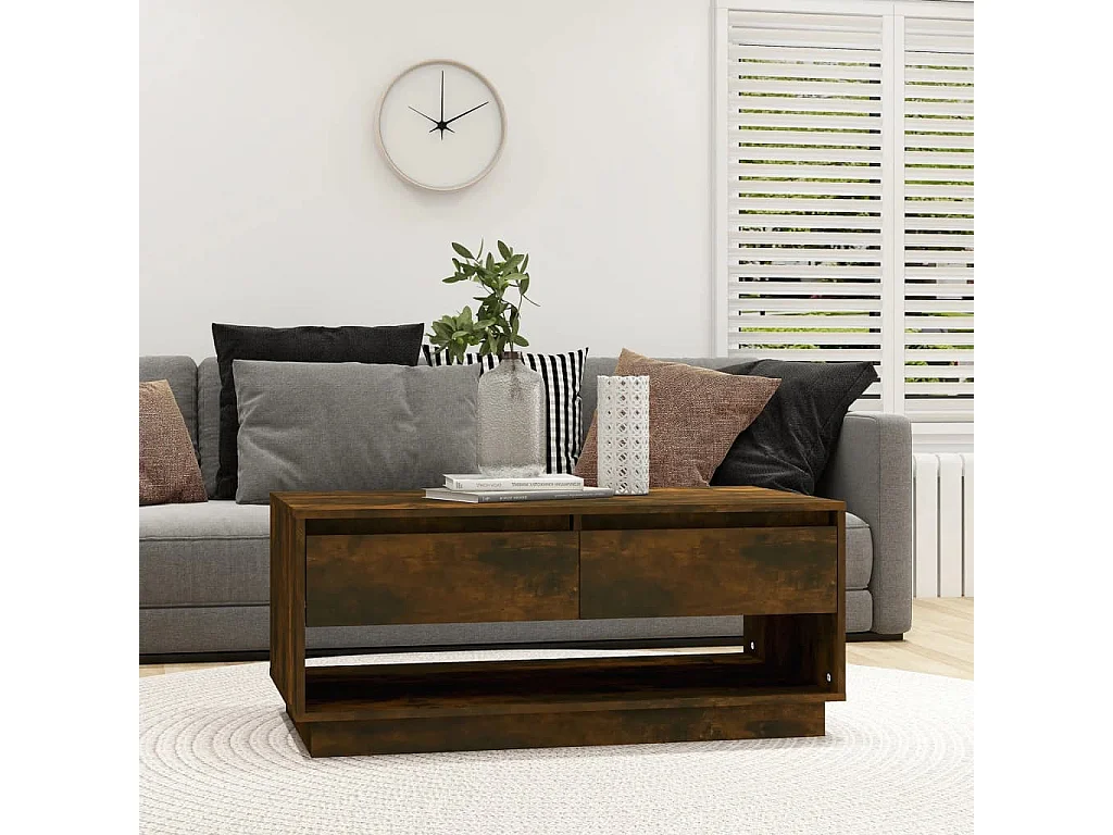 Couchtisch Beistelltisch Räuchereiche 102,5x55x44 cm Holzwerkstoff -MN81108