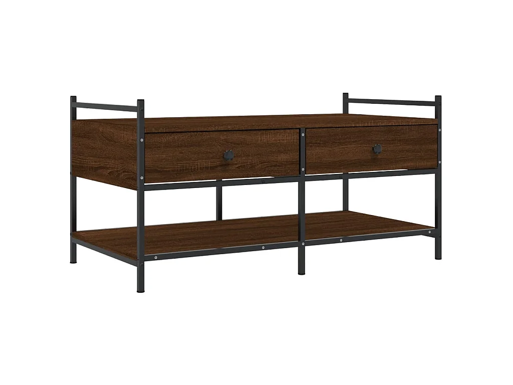 Couchtisch Braun Beistelltisch Eichen-Optik 99x50x50 cm Holzwerkstoff -MN14047