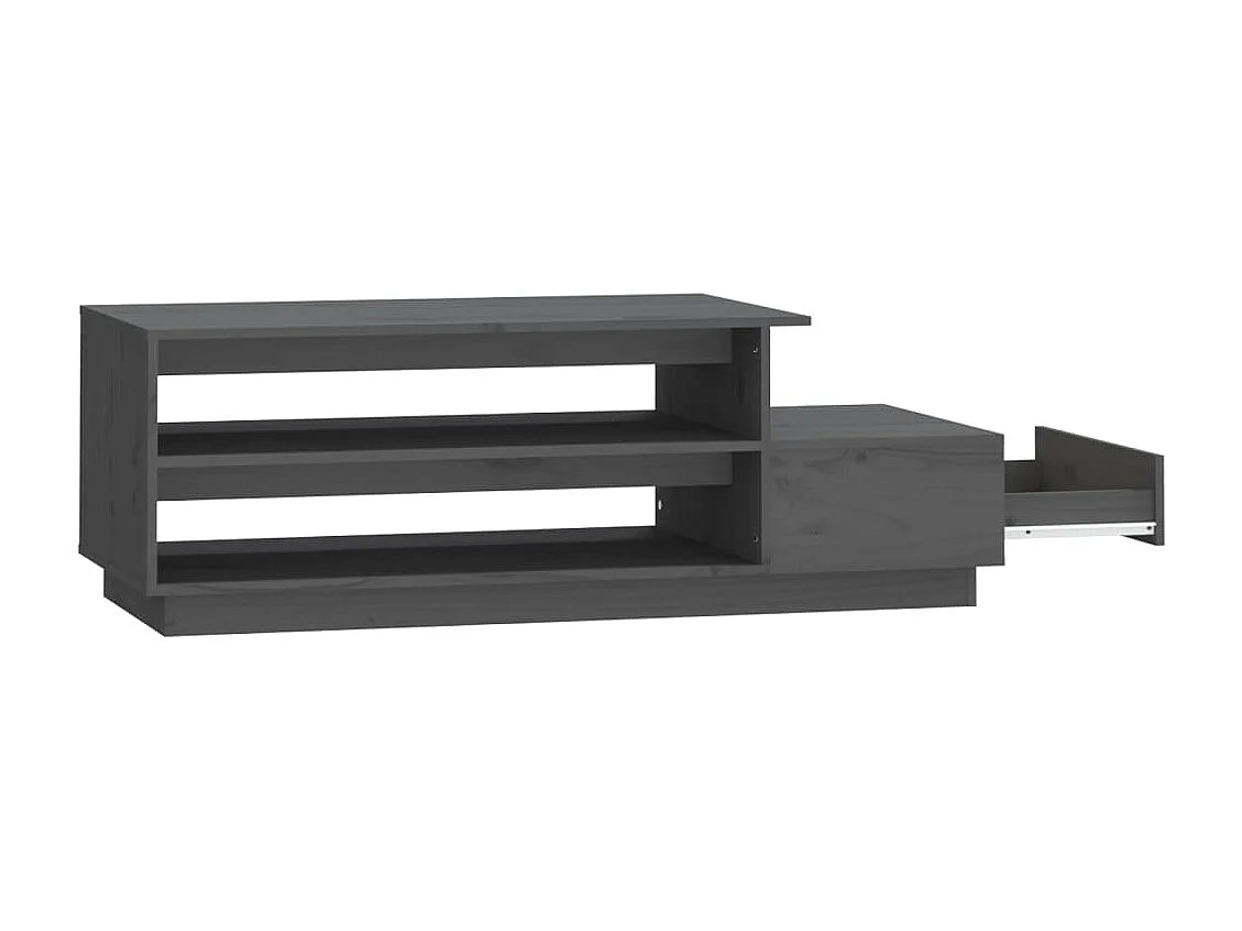 Couchtisch Beistelltisch Grau 120x50x40,5 cm Massivholz Kiefer -MN27052