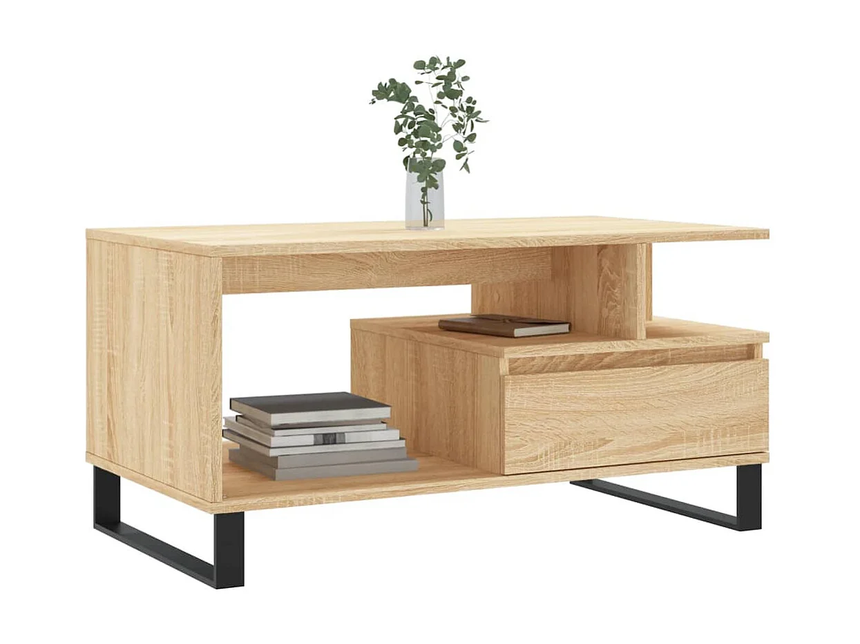 Couchtisch Beistelltisch Sonoma-Eiche 90x49x45 cm Holzwerkstoff -MN57367