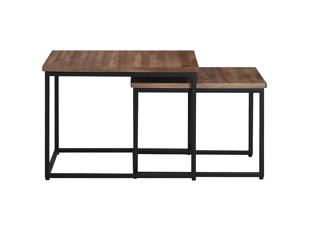 2er-Set Satztische Couchtische Massivholz Teak -MN40474