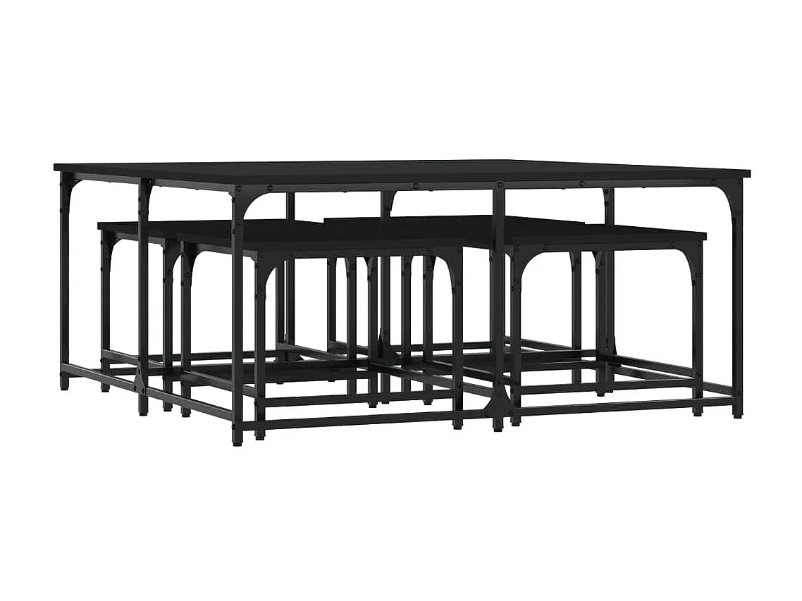 5er-Set Beistelltisch Satztische Schwarz Holzwerkstoff -MN28253