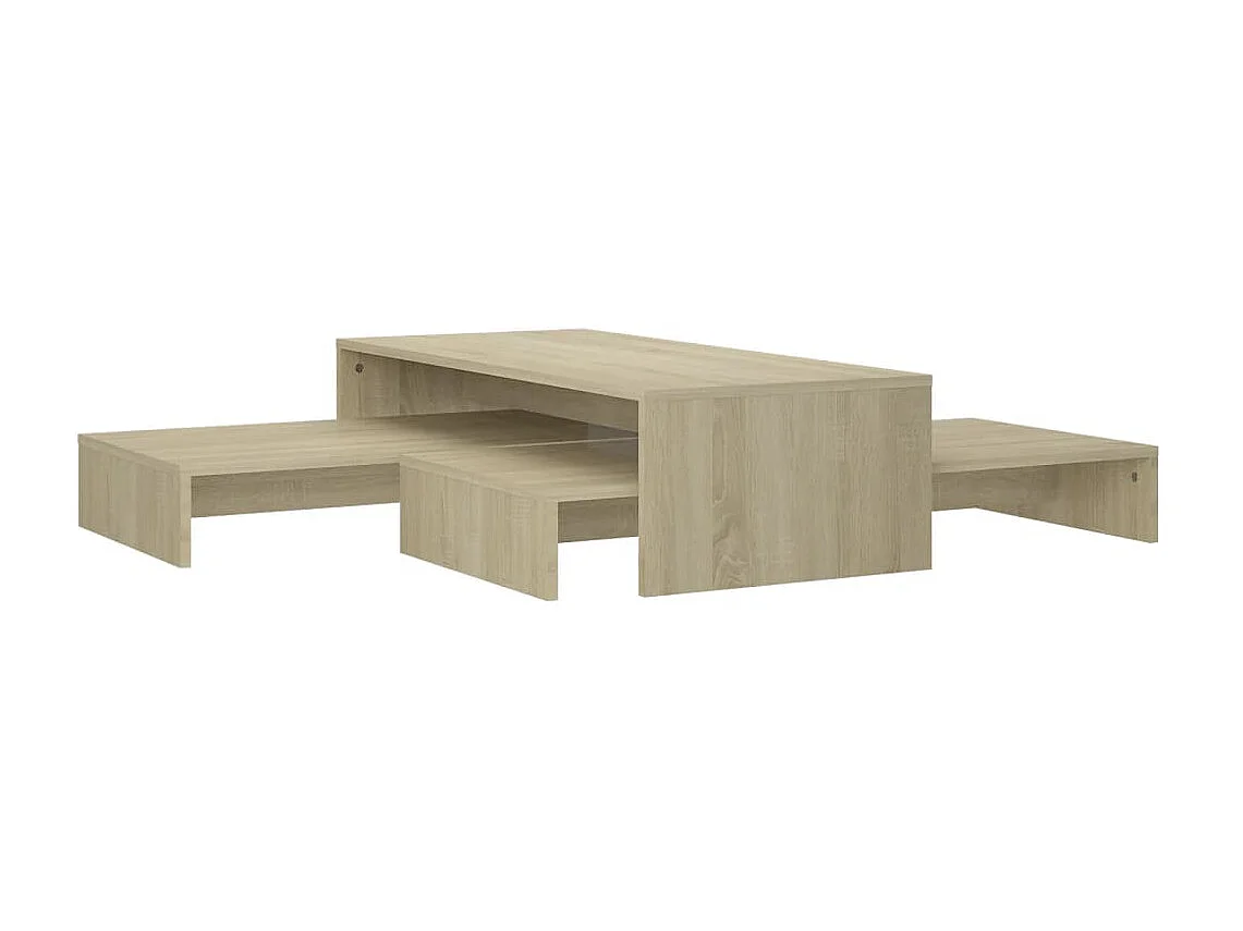 Satztisch,Beistelltisch-Set Sonoma-Eiche 100x100x26,5 cm Holzwerkstoff -MN11151