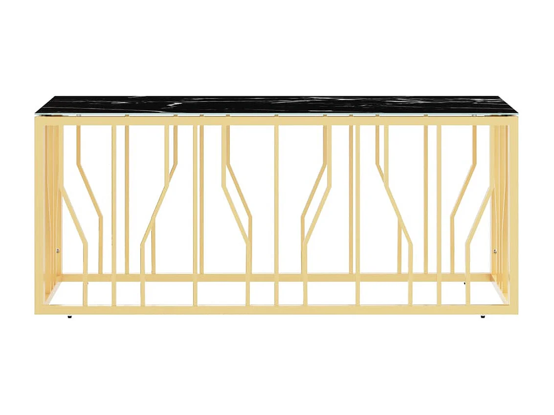 Couchtisch Beistelltisch Golden 110x45x45 cm Edelstahl und Glas -MN84281