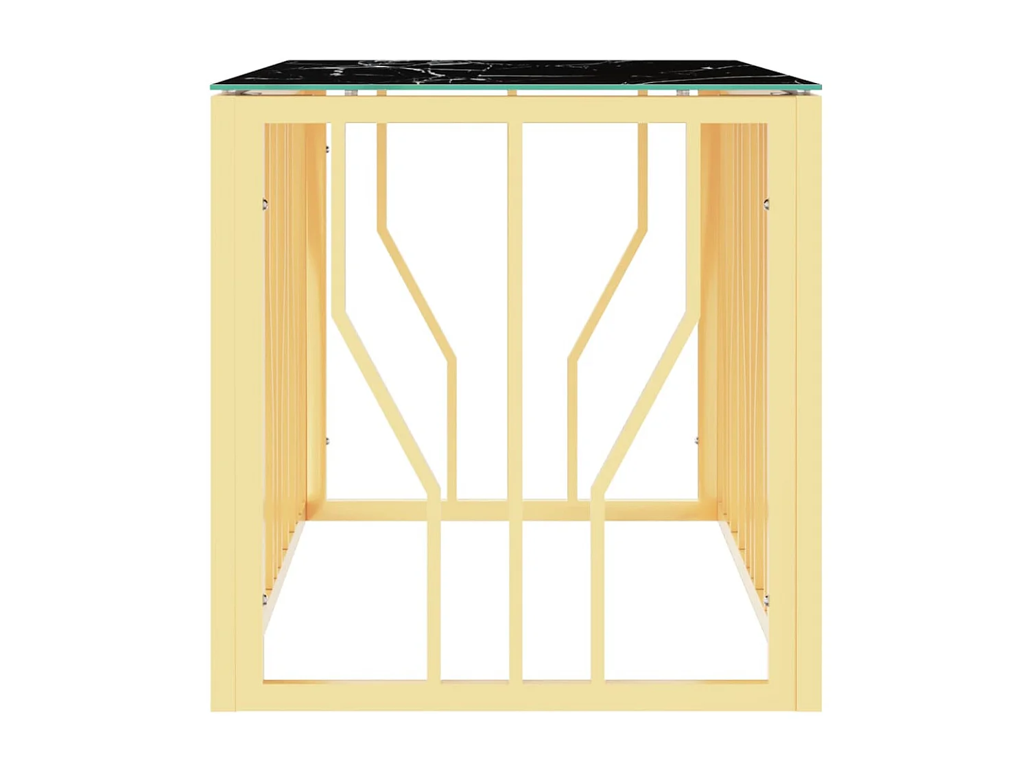 Couchtisch Beistelltisch Golden 110x45x45 cm Edelstahl und Glas -MN84281