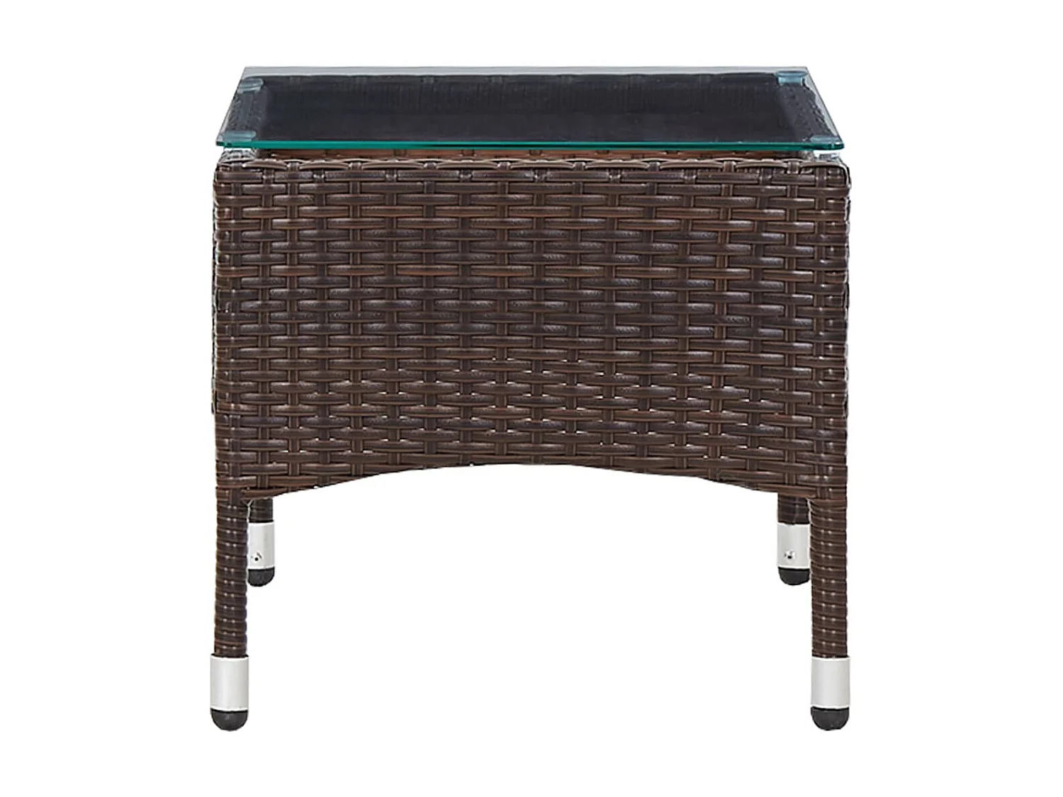 Couchtisch Braun Beistelltisch 60 x 40 x 36 cm Poly Rattan -MN25336