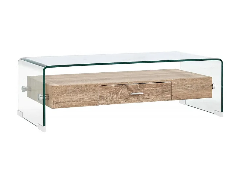 Couchtisch Beistelltisch Transparent 98×45×31 cm Hartglas -MN19810