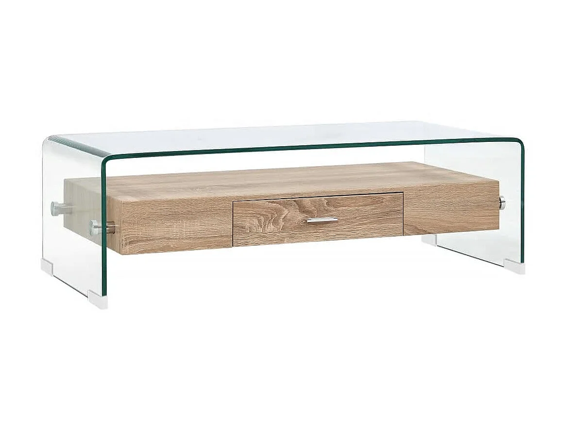 Couchtisch Beistelltisch Transparent 98×45×31 cm Hartglas -MN19810