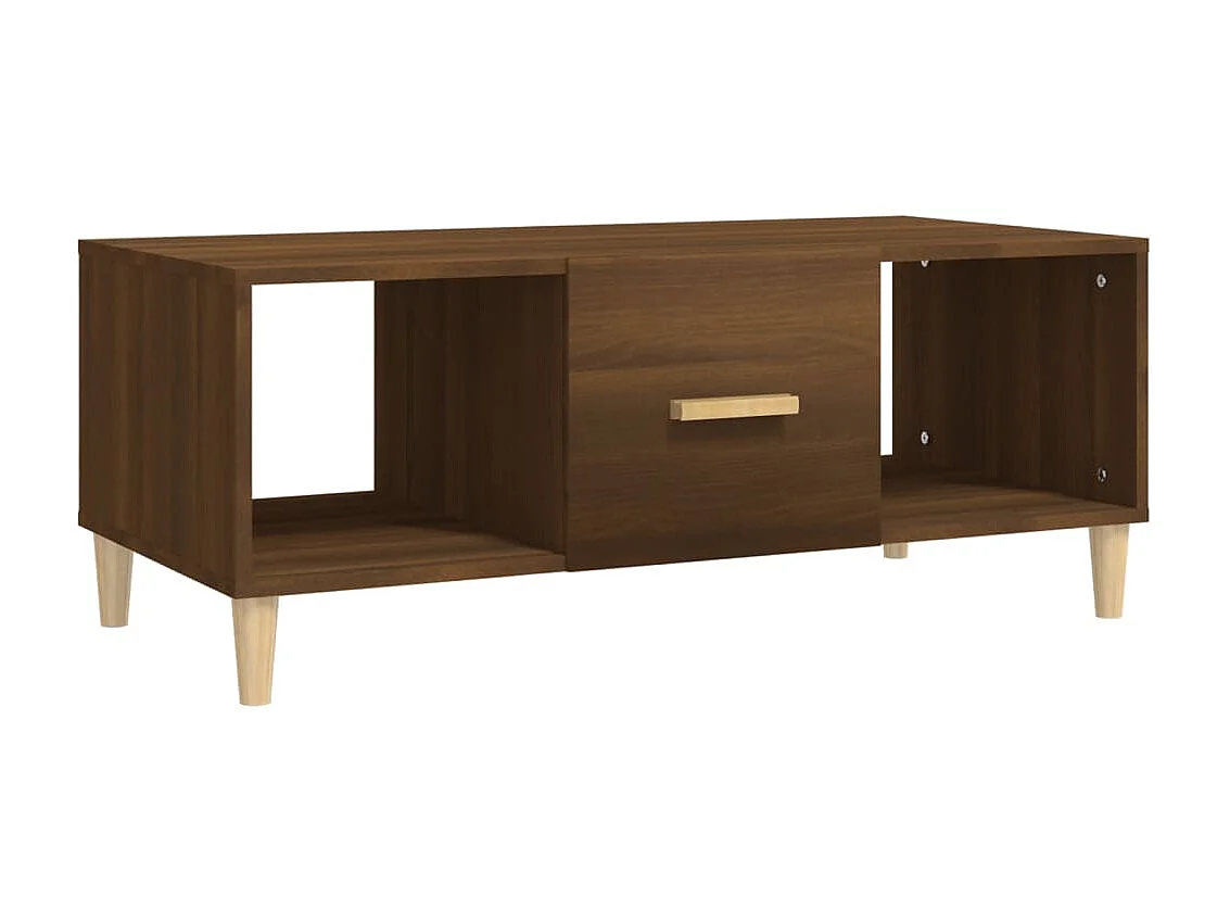 Couchtisch Braun Beistelltisch Eichen-Optik 102x50x40 cm Holzwerkstoff -MN35229
