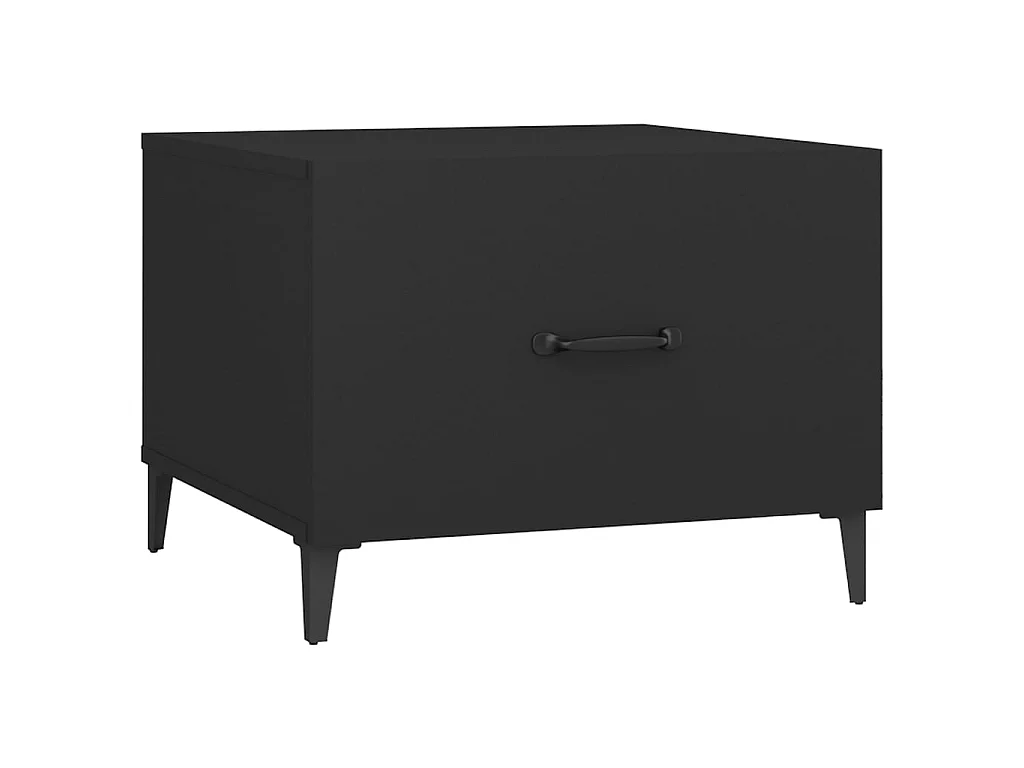 2er-Set Beistelltisch Couchtische mit Metallbeinen Schwarz 50x50x40 cm -MN38503