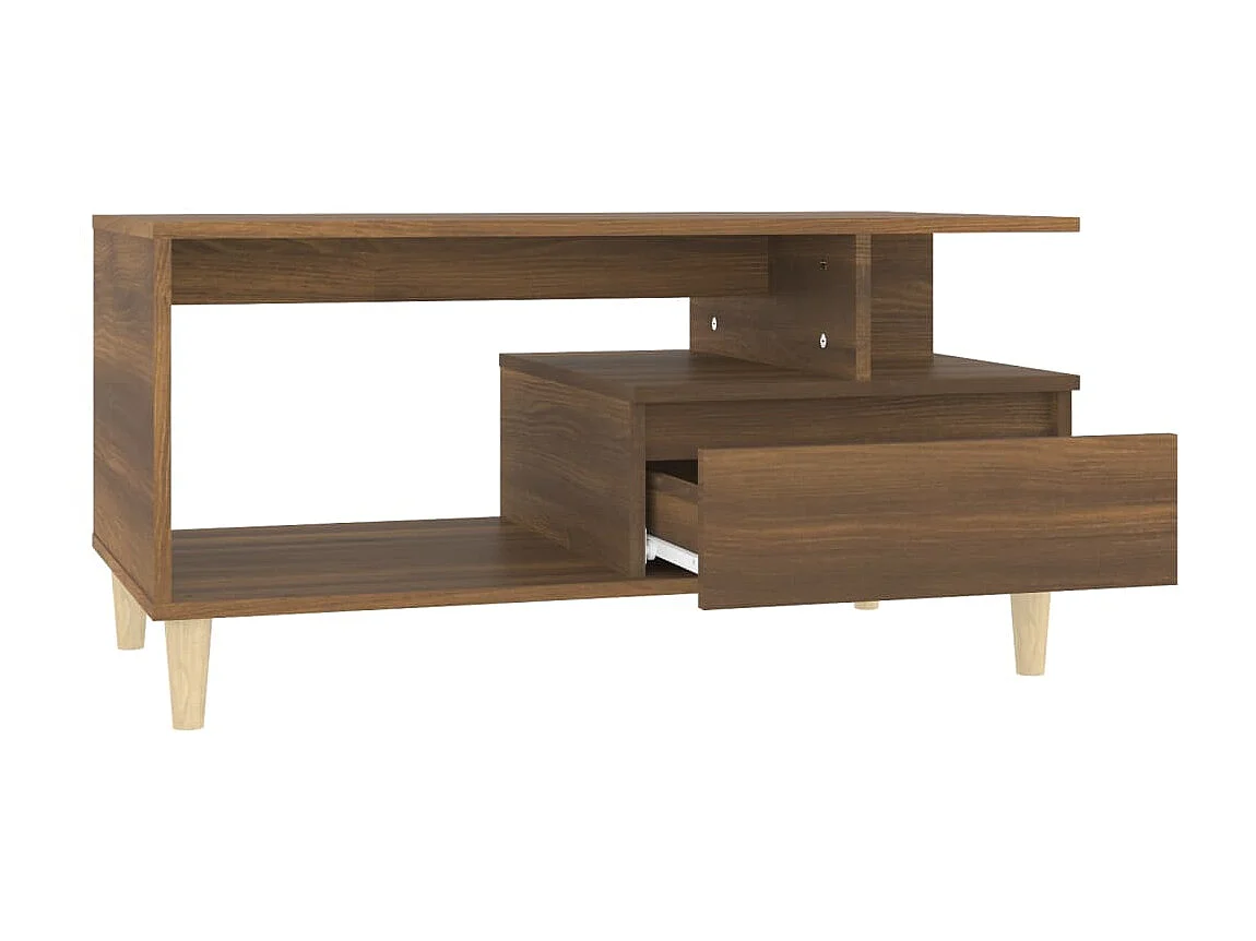 Couchtisch Braun Beistelltisch Eichen-Optik 90x49x45 cm Holzwerkstoff -MN34144