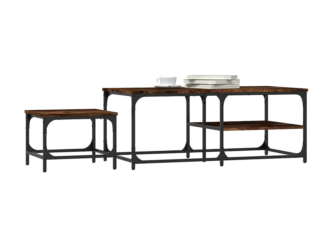 2er-Set Satztische Couchtische Räuchereiche Holzwerkstoff -MN58370