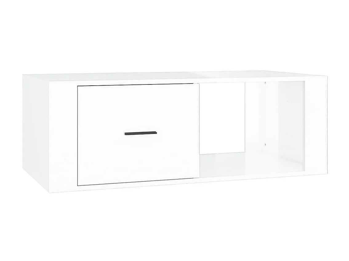 Couchtisch Beistelltisch Hochglanz-Weiß 100x50,5x35 cm Holzwerkstoff -MN12625