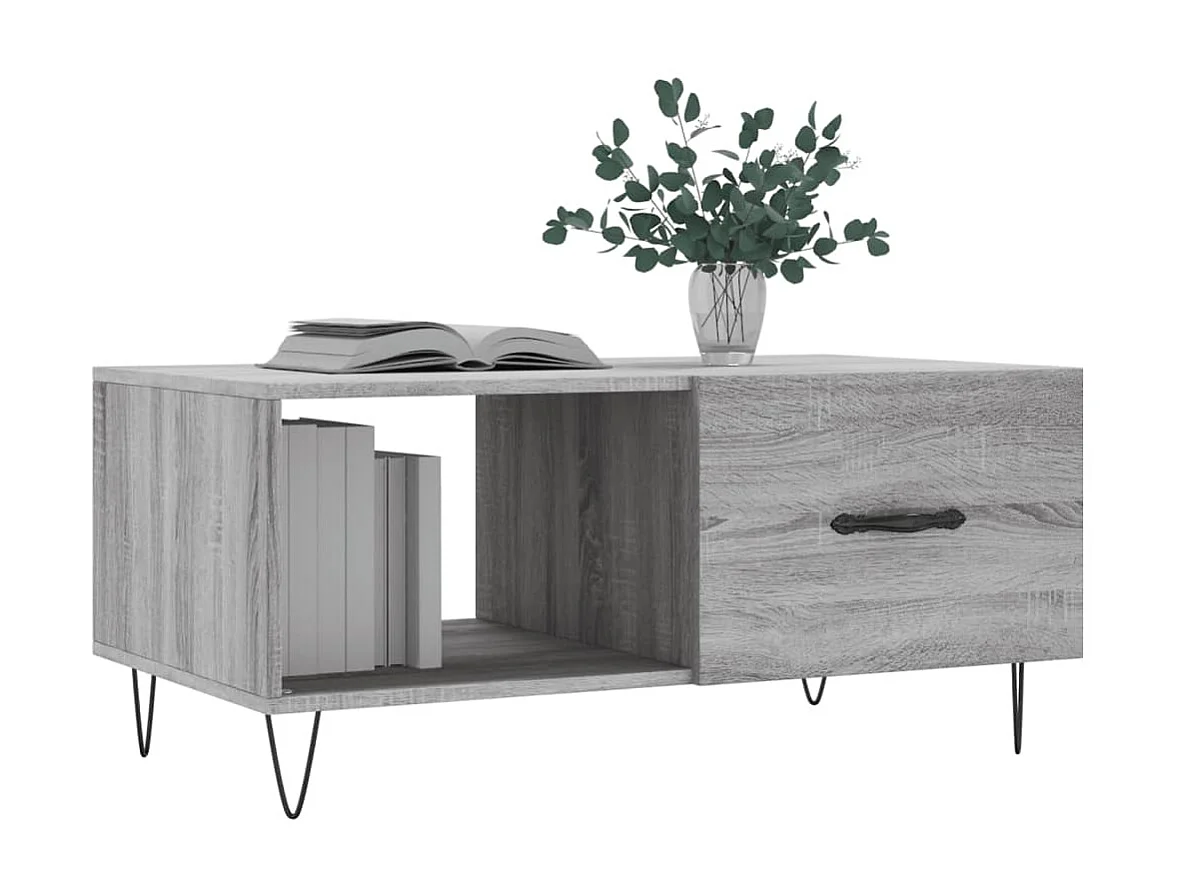 Couchtisch Beistelltisch Grau Sonoma 90x50x40 cm Holzwerkstoff -MN84331
