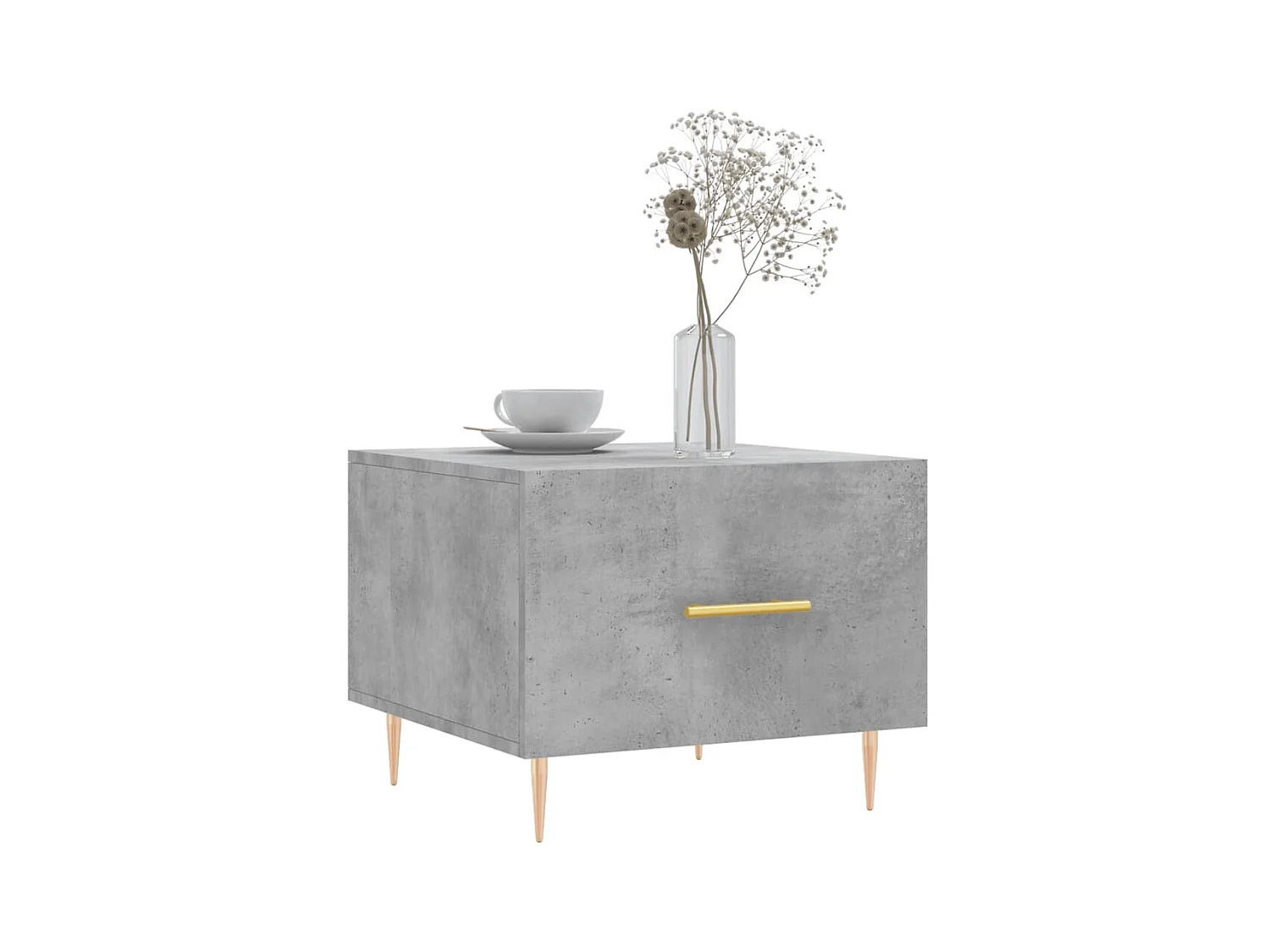 2er-Set Couchtische Beistelltisch Betongrau 50x50x40 cm Holzwerkstoff -MN86740