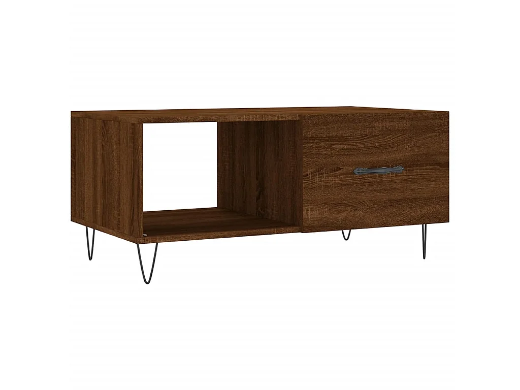 Couchtisch Braun Beistelltisch Eichen-Optik 90x50x40 cm Holzwerkstoff -MN10114