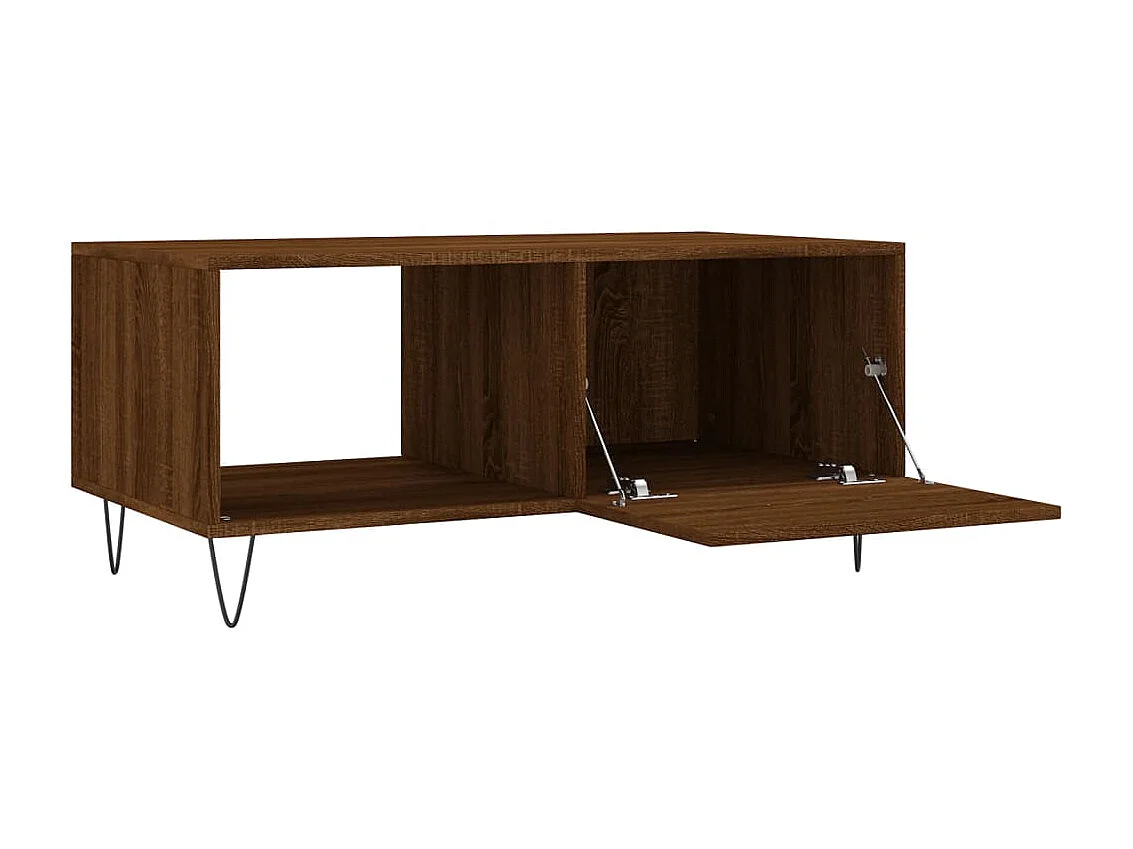 Couchtisch Braun Beistelltisch Eichen-Optik 90x50x40 cm Holzwerkstoff -MN10114