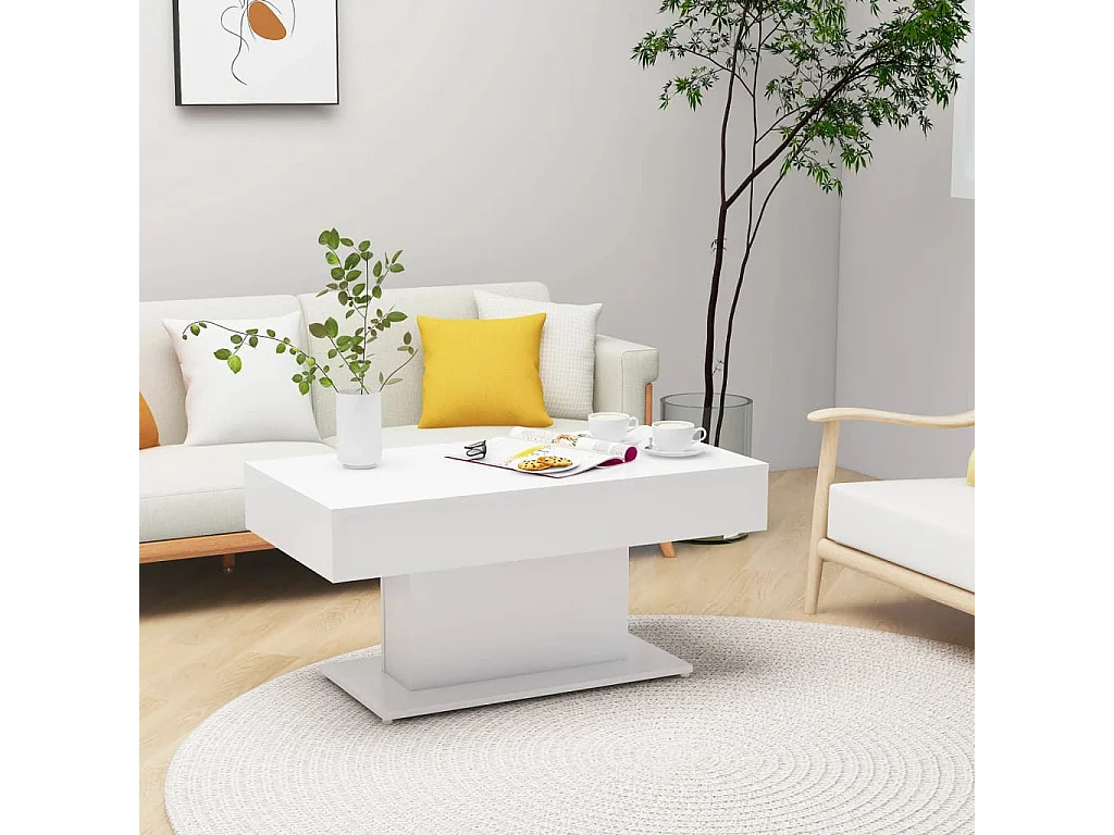 Couchtisch Beistelltisch Weiß 96x50x45 cm Holzwerkstoff -MN53452