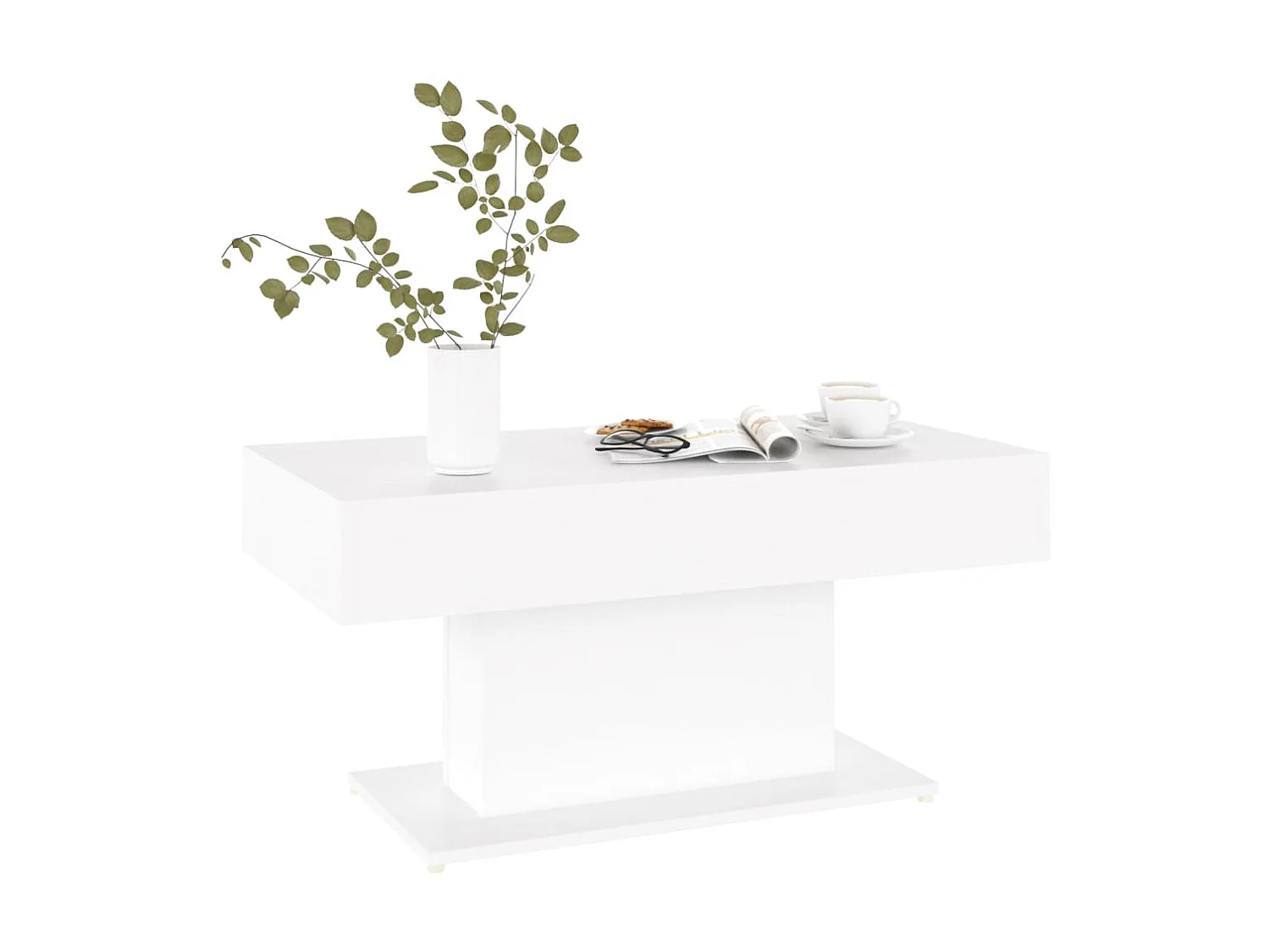 Couchtisch Beistelltisch Weiß 96x50x45 cm Holzwerkstoff -MN53452