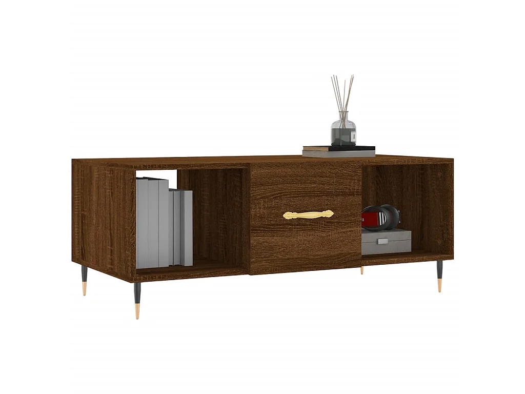 Couchtisch Braun Beistelltisch Eichen-Optik 102x50x40 cm Holzwerkstoff -MN22532