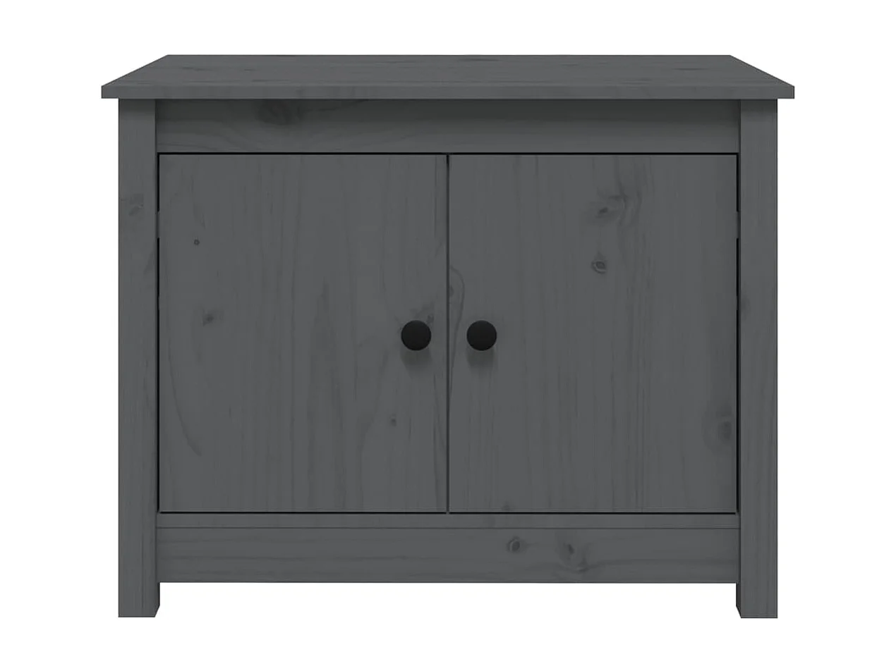 Couchtisch Beistelltisch Grau 71x49x55 cm Massivholz Kiefer -MN67829