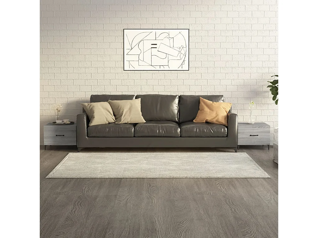 2er-Set Beistelltisch Couchtische mit Metallbeinen Grau Sonoma 50x50x40 cm -MN13135