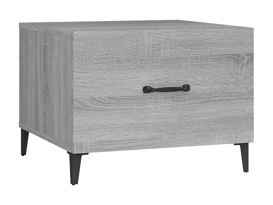 2er-Set Beistelltisch Couchtische mit Metallbeinen Grau Sonoma 50x50x40 cm -MN13135
