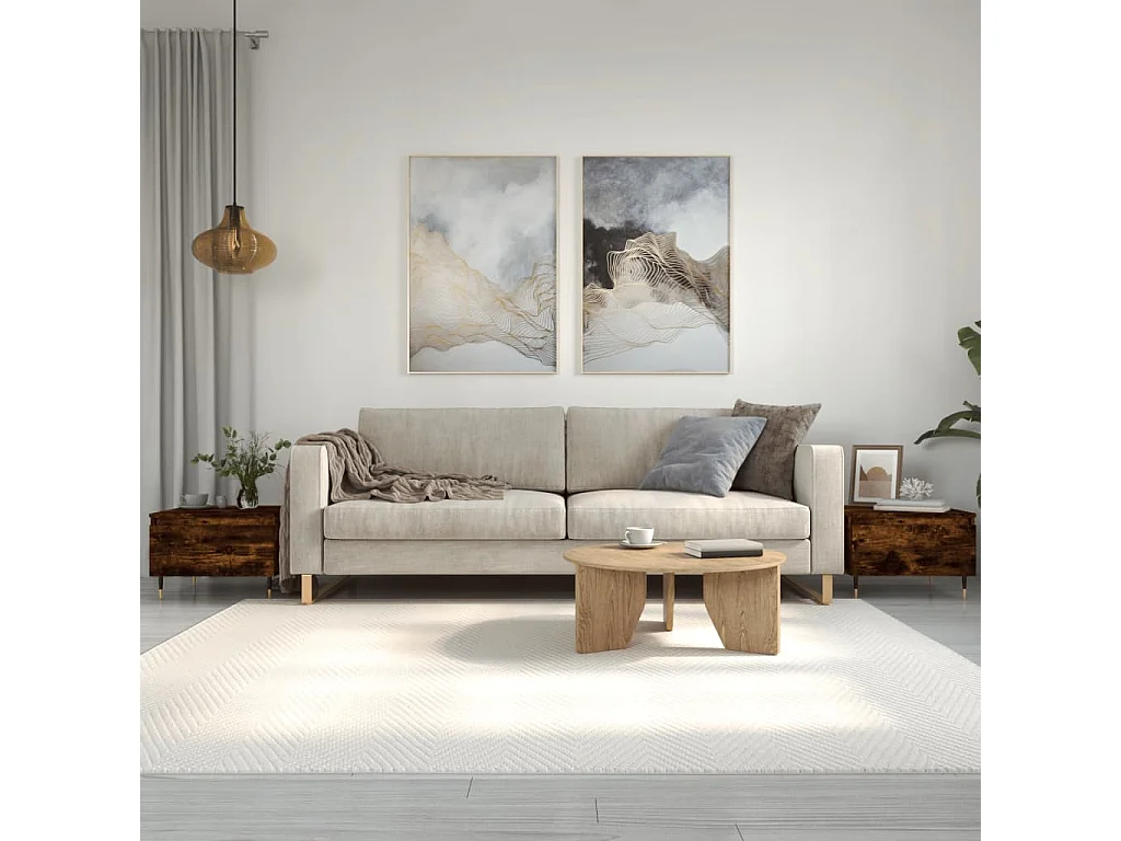 2er-Set Couchtische Beistelltisch Räuchereiche 50x46x35 cm Holzwerkstoff -MN15904