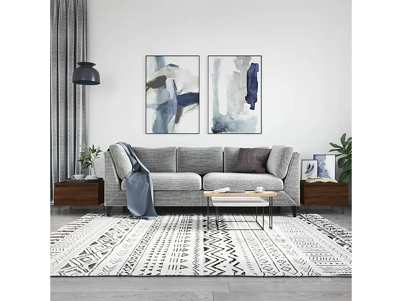 2er-Set Couchtische Beistelltisch Braun Eichen-Optik 50x46x35 cm Holzwerkstoff -MN97081