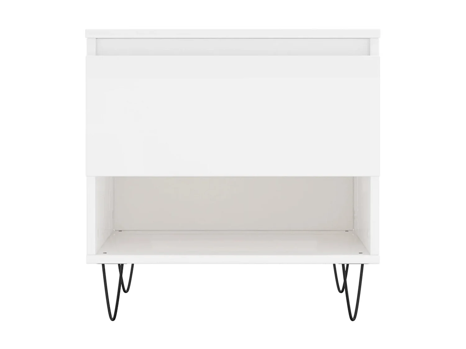 2er-Set Couchtische Beistelltisch Hochglanz-Weiß 50x46x50 cm Holzwerkstoff -MN11312