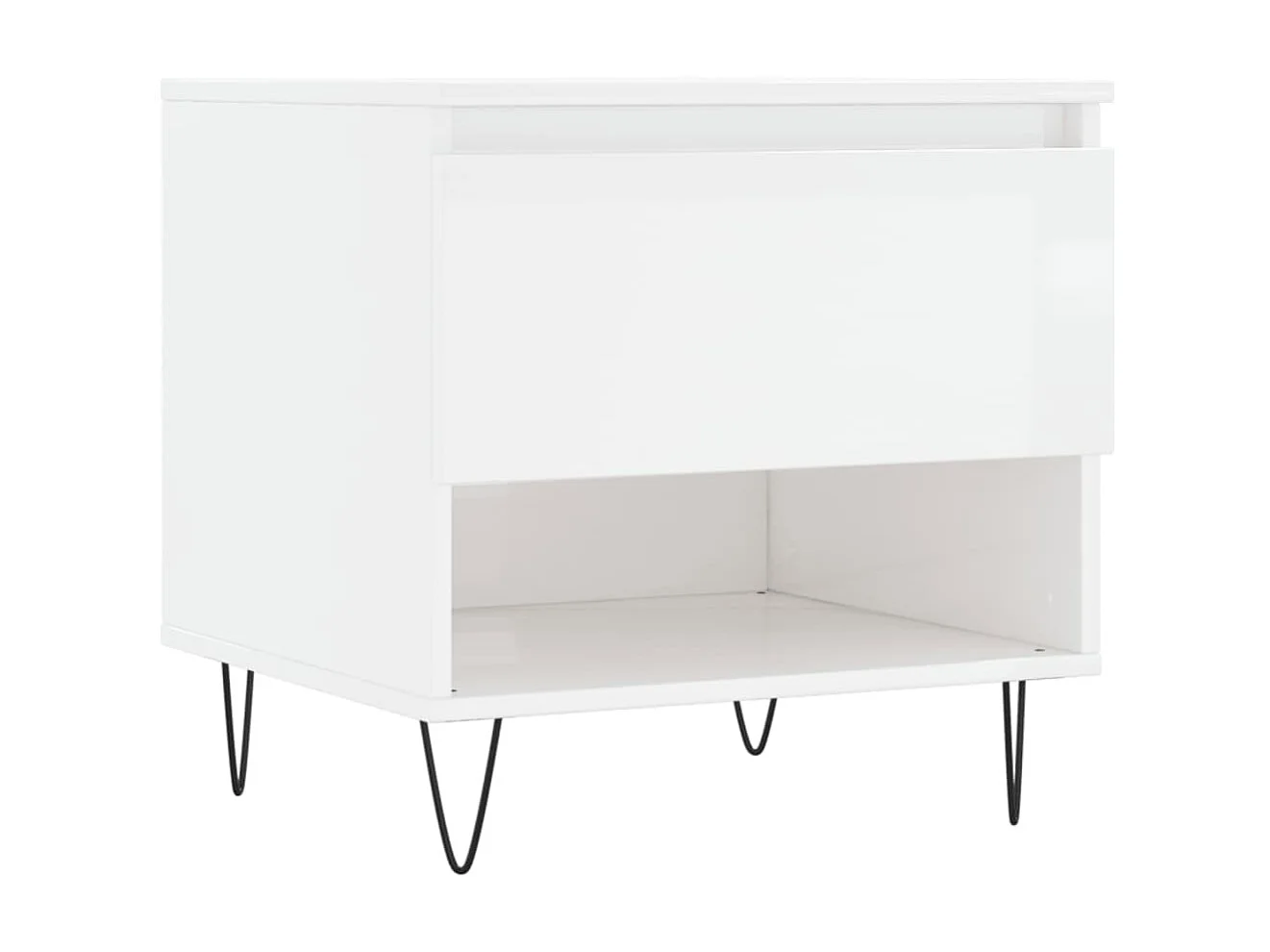 2er-Set Couchtische Beistelltisch Hochglanz-Weiß 50x46x50 cm Holzwerkstoff -MN11312