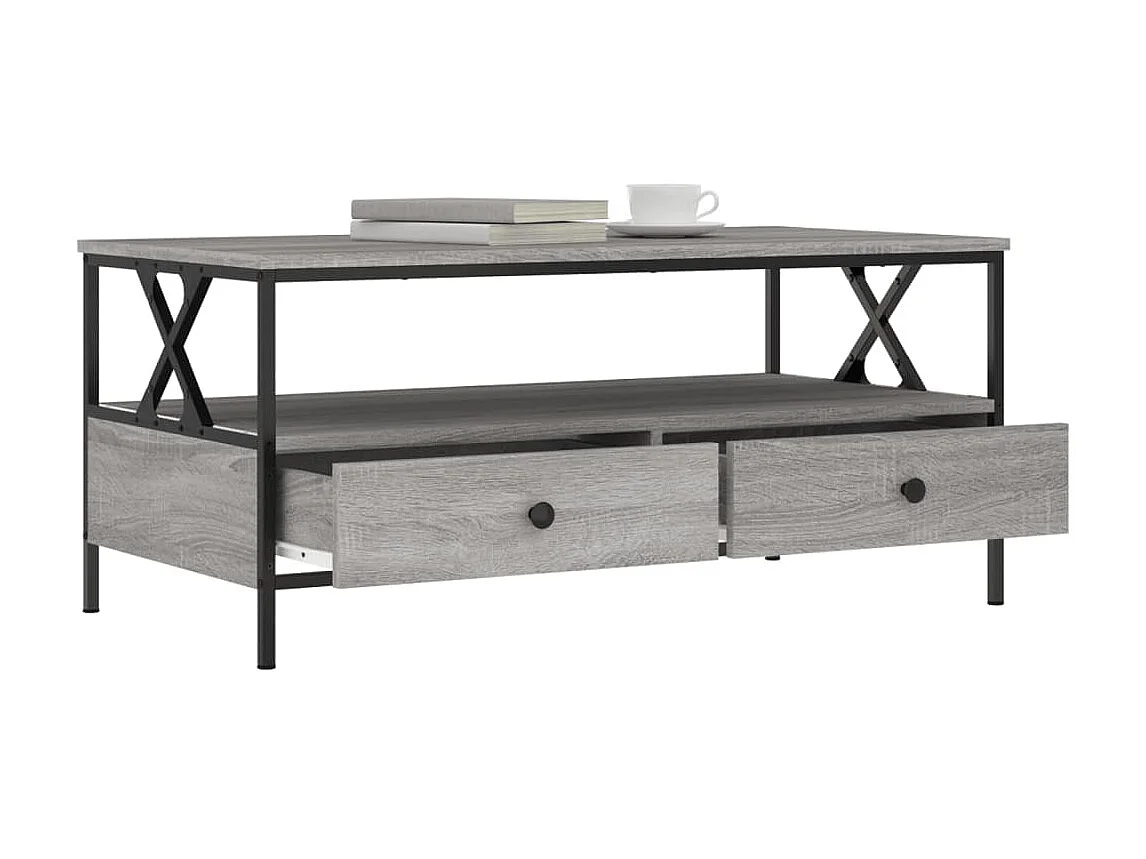 Couchtisch Beistelltisch Grau Sonoma 100x51x45 cm Holzwerkstoff -MN80037