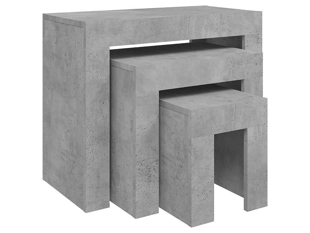 3-tlg.Satztisch,Beistelltisch Betongrau Holzwerkstoff -MN88854