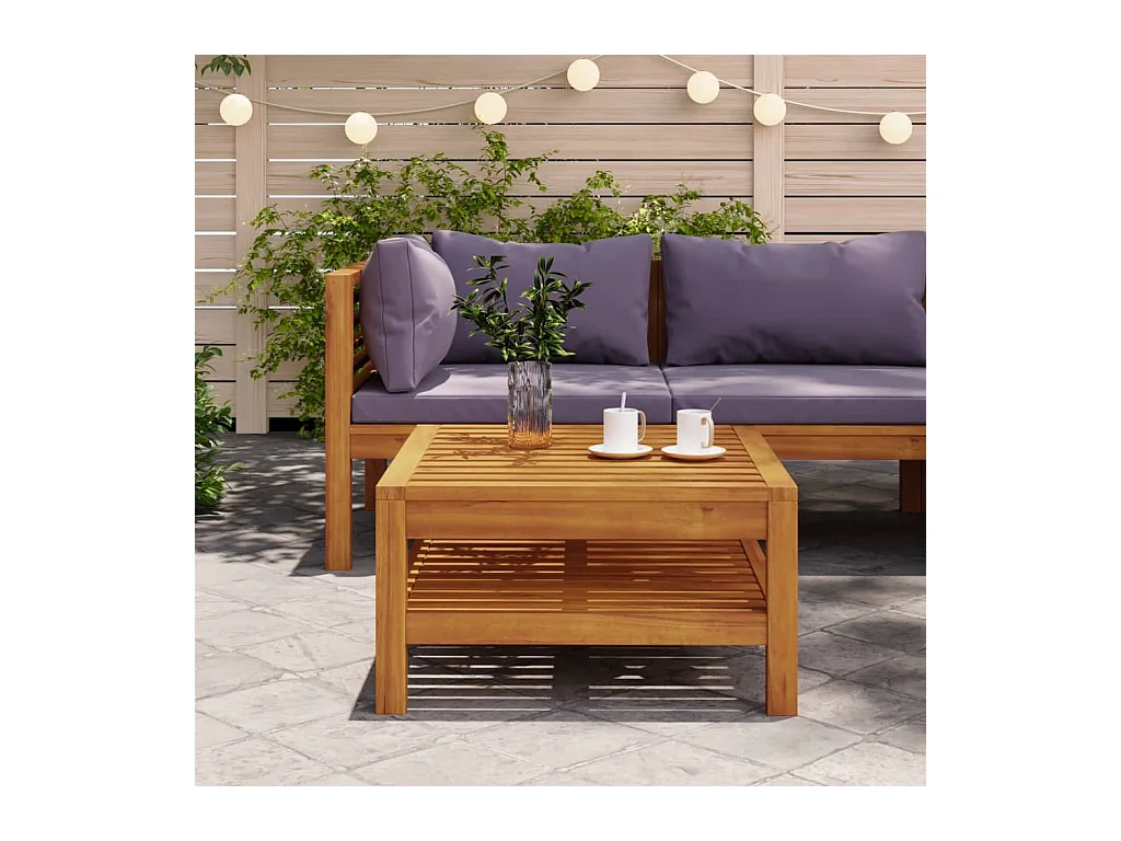 Couchtisch Beistelltisch 65x65x35 cm Massivholz Akazie -MN23745