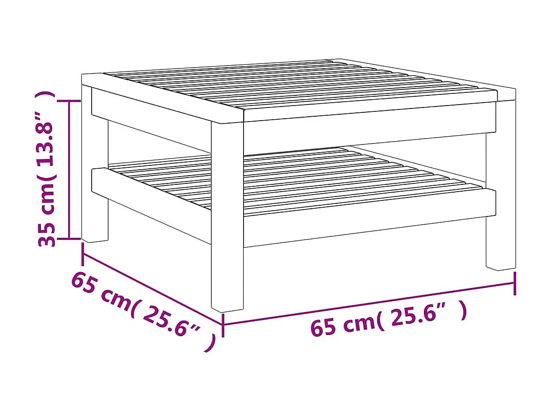 Couchtisch Beistelltisch 65x65x35 cm Massivholz Akazie -MN23745