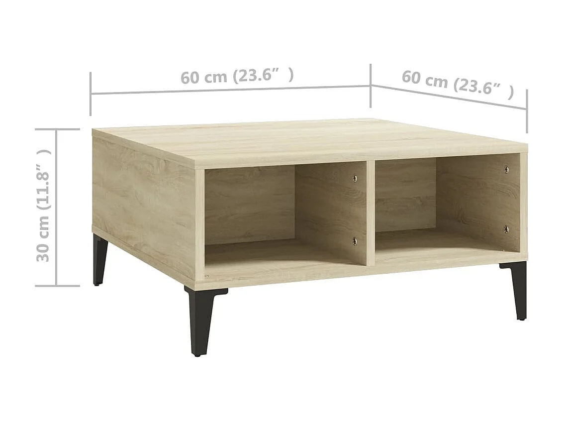 Couchtisch Beistelltisch Sonoma-Eiche 60x60x30 cm Holzwerkstoff -MN20843