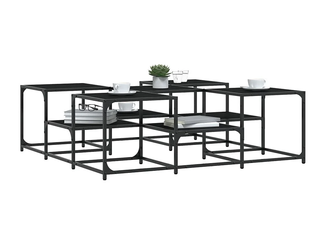 Couchtisch Beistelltisch Schwarz 121x121x40 cm Holzwerkstoff -MN11406